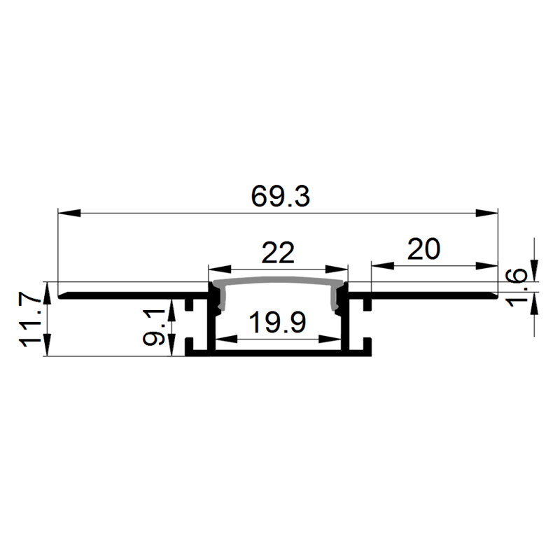 Mud-In Channel For Double Row Strip LED Lights Mud-In Channel For Double Row Strip LED Lights